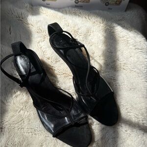 BY FAR Black Strappy Heels